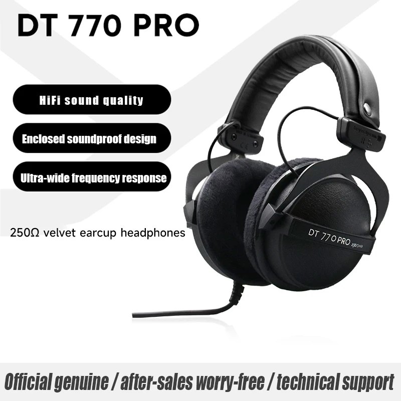 DT770 Pro head mounted music monitoring earphones,Game,music earphones,best-selling, highly praised