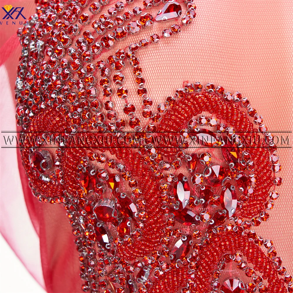 Imagem -04 - Xfx-venus Strass Tecido Guarnição do Laço Costura Malha Collar Patch Vestido de Casamento Vestido Nupcial Artesanato Roupas Faça Você Mesmo pc