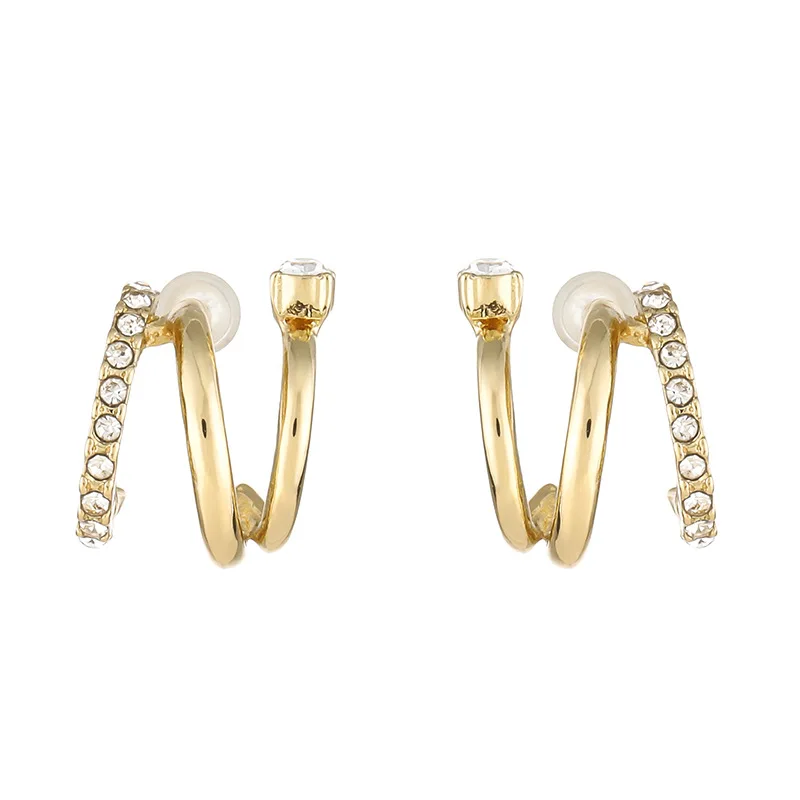Kenger Internet celebrity fashion versatile 925 silver needle earrings ins metal wind loop ear buckle earrings treatment
