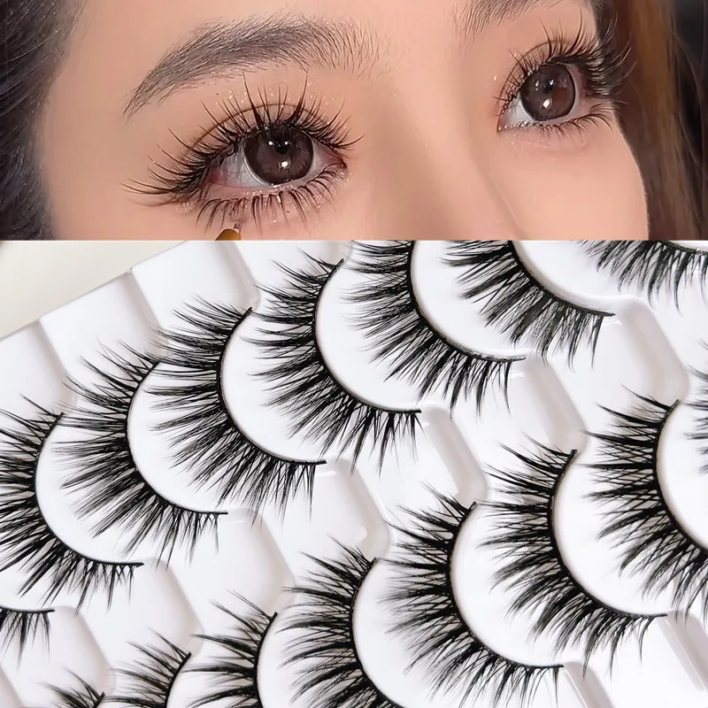 Накладные ресницы YOKPN Supernatural Manga: имитация натуральных ресниц, тайский макияж, заостренный кончик, естественный эффект, целая линия