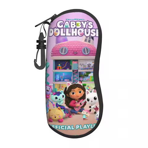 Custom Gabbys Dollhouse Shell Glasses Case Unisex Fashion Pandy Paws Gabby Mermaid Cat Eyeglasses Case Sunglasses Protector Box