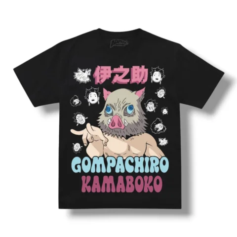 Harajuku أنيمي شيطان القاتل Hashibira Inosuke الجرافيك تي شيرت مطبوع الرجال النساء بلايز عادية فضفاض الصيف تي شيرت للجنسين تي شيرت #3