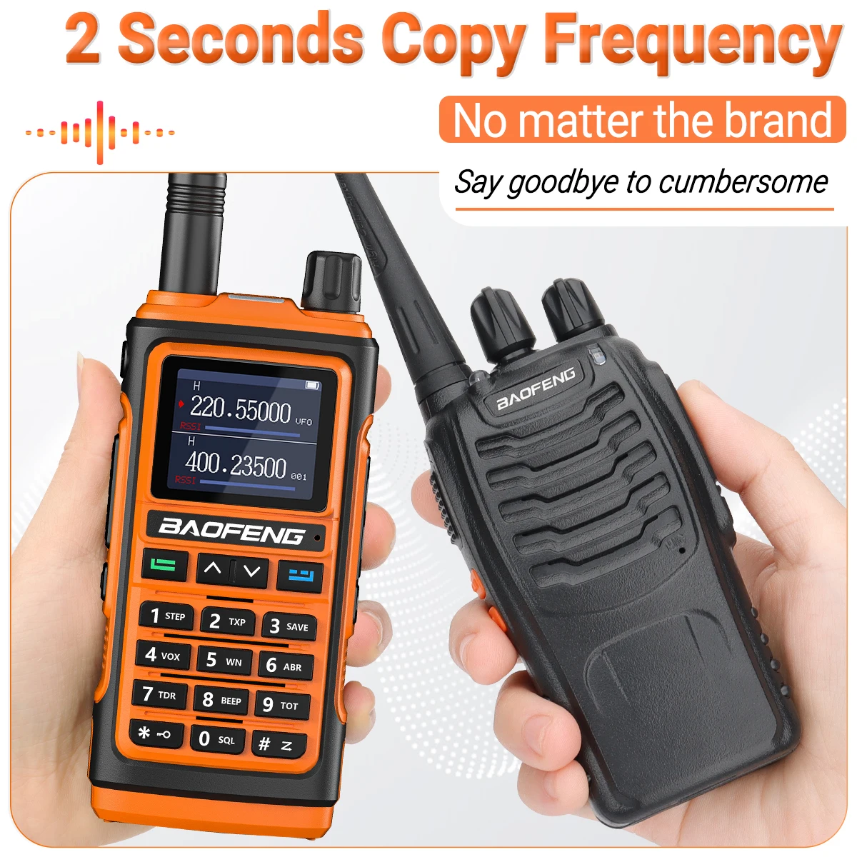 Baofeng-UV-17R Tri Band Walkie Talkie, freqüência de cópia sem fio, alta potência, 999CH longo alcance, tipo C rádio em dois sentidos, UV5R, UV-17 PRO V2