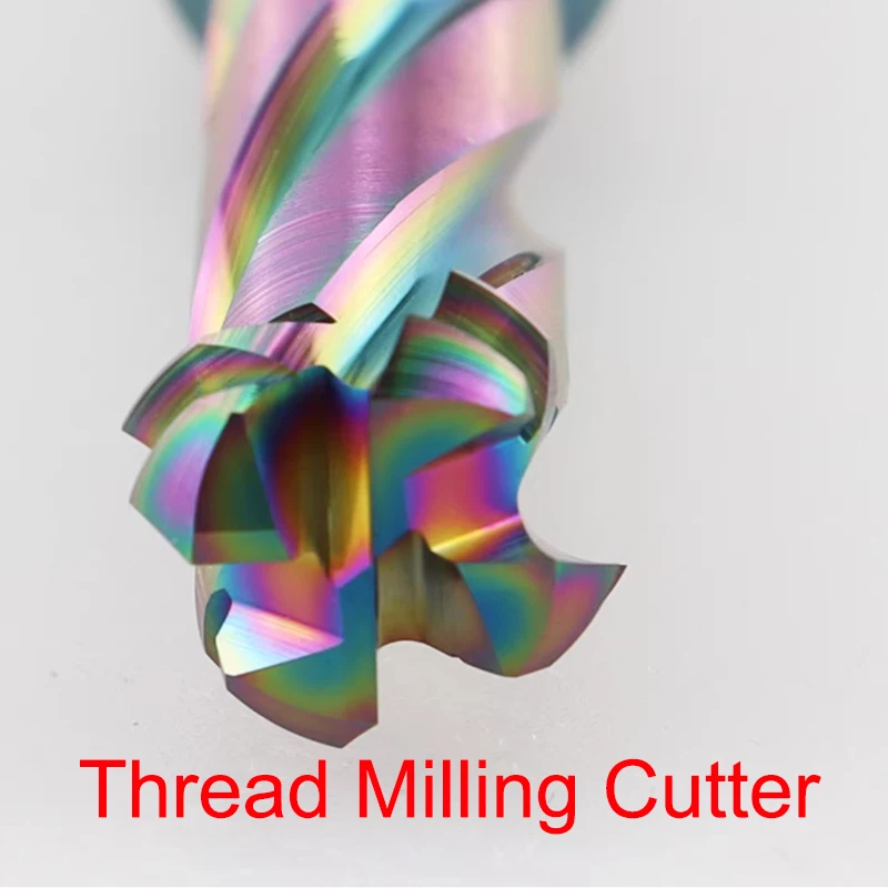 

1PCS DLC Multifunctional 3 in 1 thread milling M1.6-M12 Drilling and milling chamfered carbide Metric threading End Mills