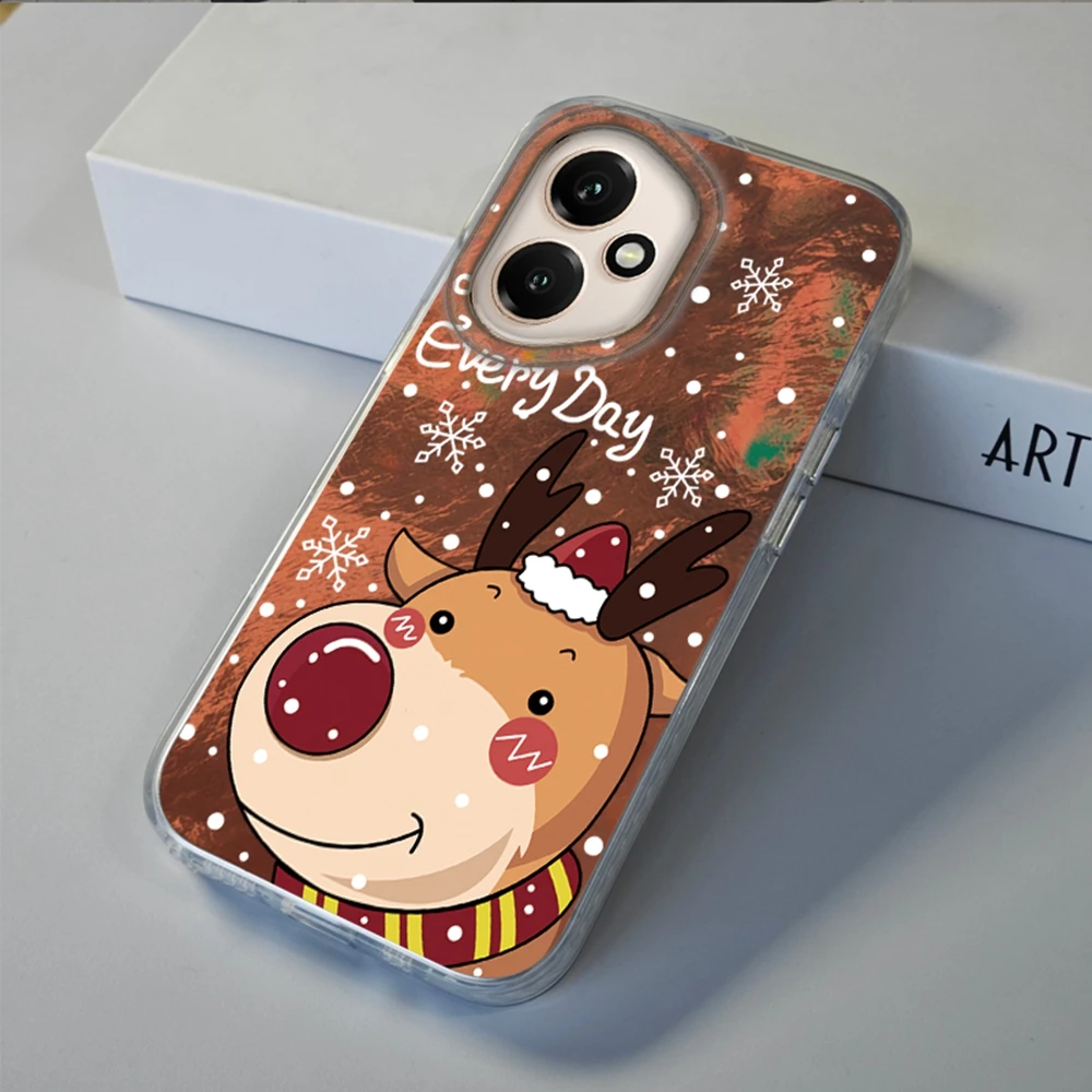 Christmas Elk Cartoon Girls Phone Case For Huawei Honor 400 200 Pro Magic7 6 5 Lite 90 Smart X7c X9c X9a X8a X8b X8c Funda Cover