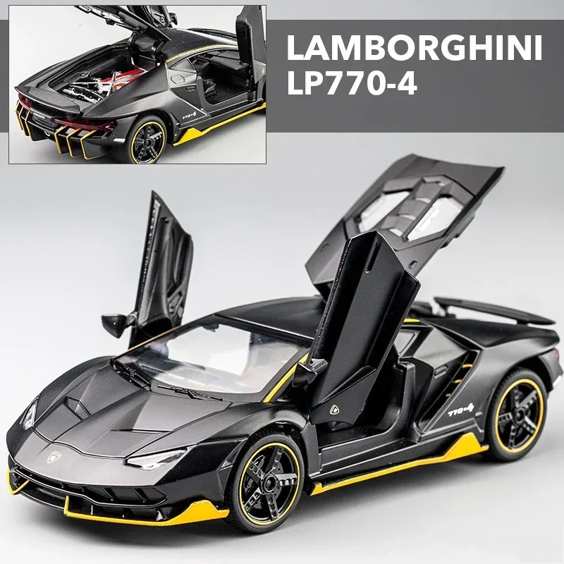 1:32 Lamborghinis LP770-4 Legering Sportwagen Model Diëcast Metaal Terugtrekken Geluid En Licht Auto Model Kinderen Speelgoed Collectie Cadeau