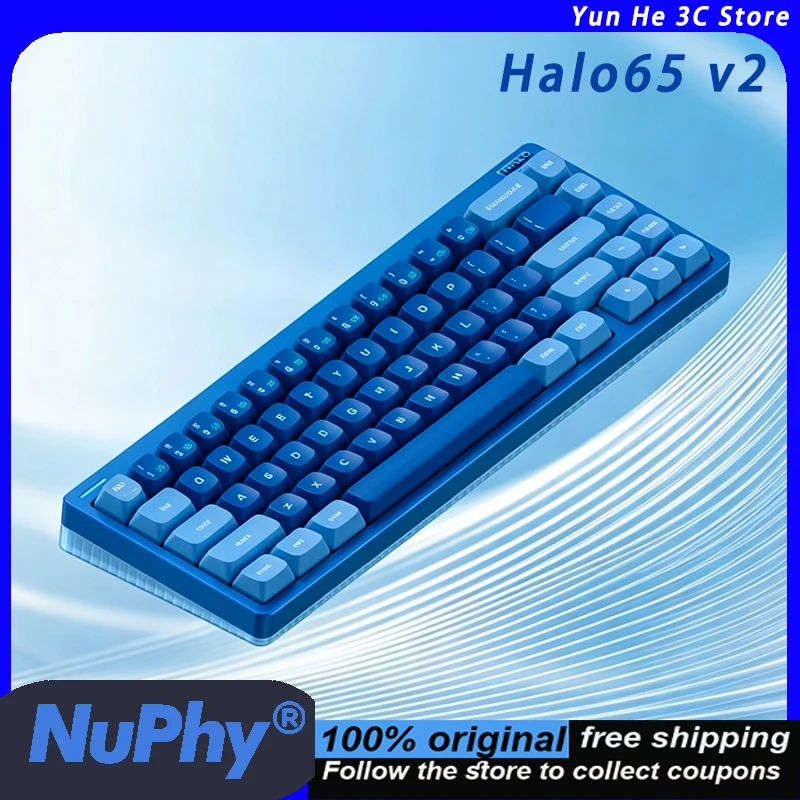 NuPhy Halo65 V2 Mechanical Keyboard Wireless Bluetooth Quiet for Office Use Customizable Long Battery Life Designed for Gaming