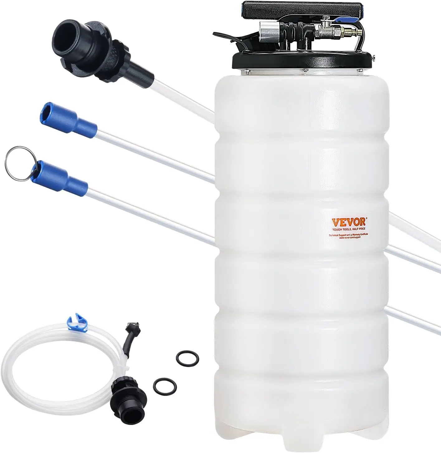 VEVOR 15L Pneumatic/Manual Fluid Extractor Pump, Oil Changer Vacuum Fluid Extractor, Oil Extractor Change Pump for Automotive, O