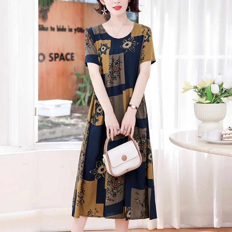 

New Fashion Summer Women For women 2023 Plus Size Dress Casual Vintage Elegant Floral Dresses Woman Clothes