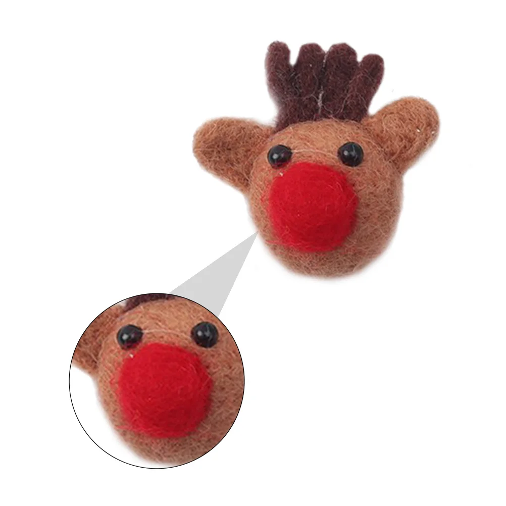 

5Pcs Xmas Felt Cartoon Antler Brooches Party Decoration Clothing Accessory Christmas Hat Props Creative Brooch Christmas Party