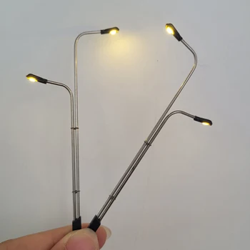 무료 배송 10pcs 3V 모델 가로등 따뜻한 흰색 빛 가로등 기둥 풍경 Led 조명 놀이터 고속도로/주차장