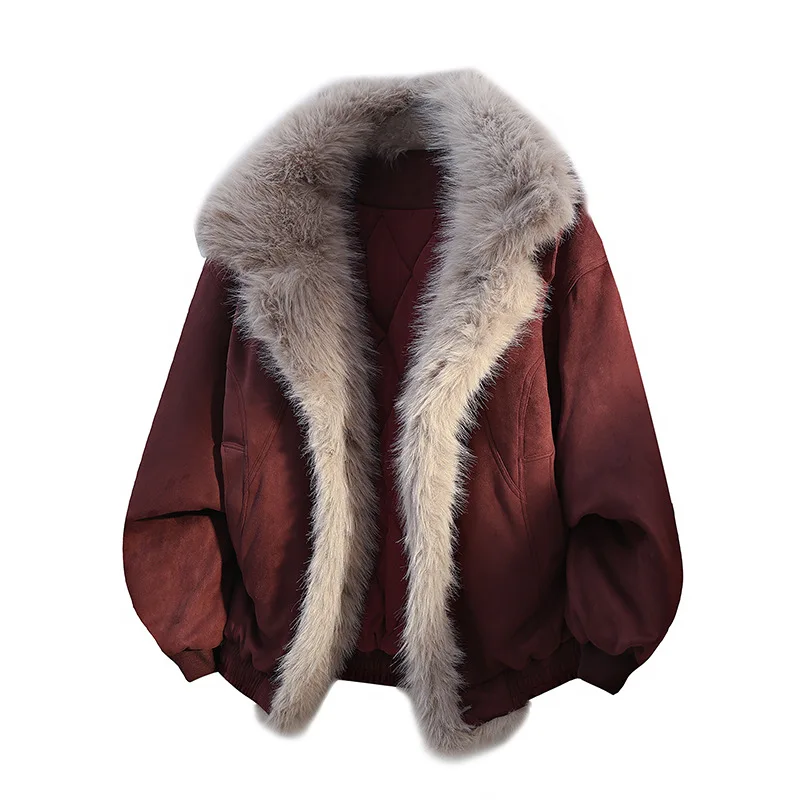 الرجال سترة صوف قصيرة الشتاء الدافئة الفراء داخل معطف سميك الذكور بدوره طوق أبلى زائد المخملية الحرارية سترة الشتاء سترة