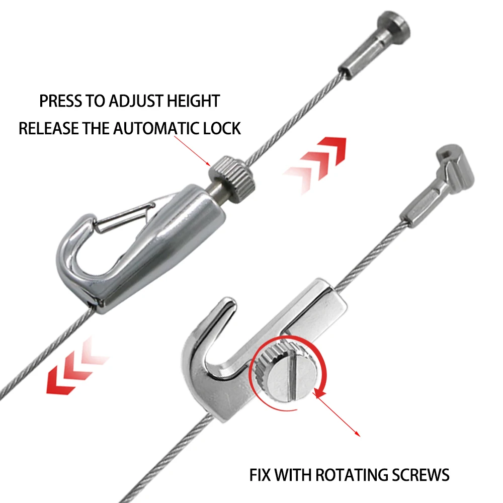 Picture 4: 1.5mm Stainless Steel Wire Rope Kit with Adjustable Hanging Hook Picture Hanging System Suitable for Various Photo Displays