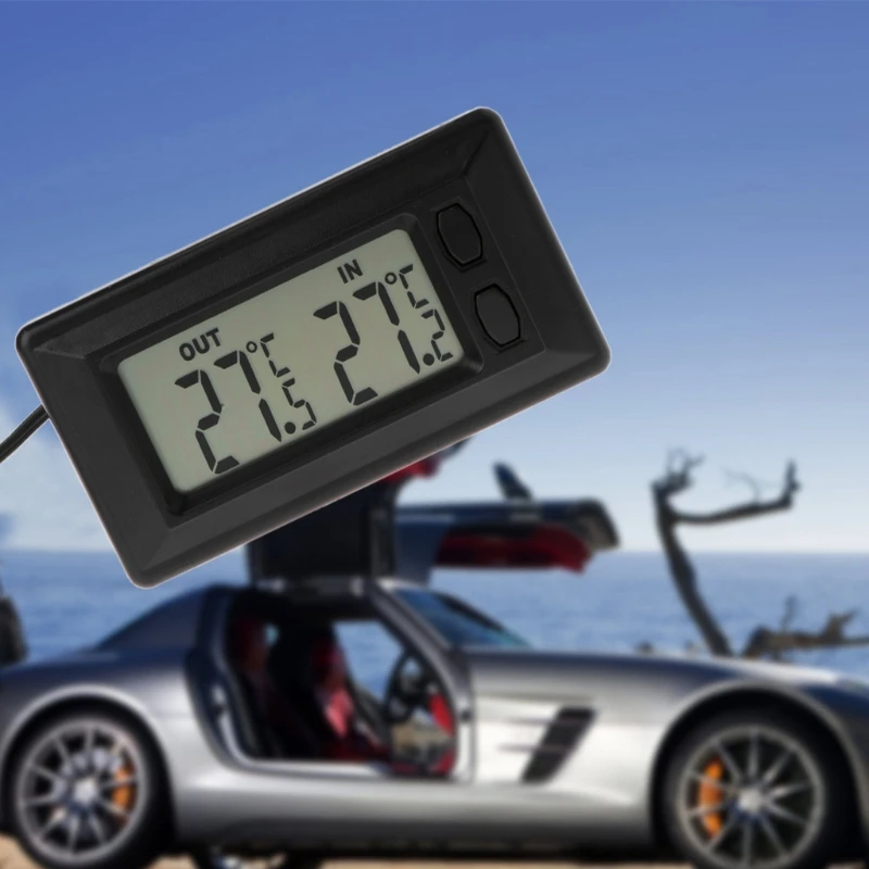 2025 New Automobile Digital LCD Thermometer for Car Houses Offices Workshops with 1.5m Cable Enhances Your Car Interior