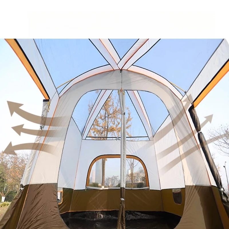 

Upgraded 4 Season Camping Tent 3-12 Person Waterproof Windproof Double Layer 2 Room Family Outdoor Backpacking Equipment