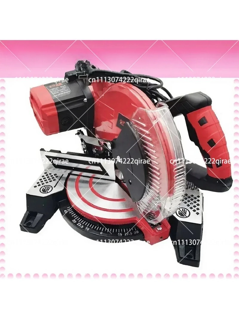 10Inch 1800W Miter Saw Aluminum Cutting Machine, 45 Degree Bevel, High-Precision Circular Saw for Wood & Metal