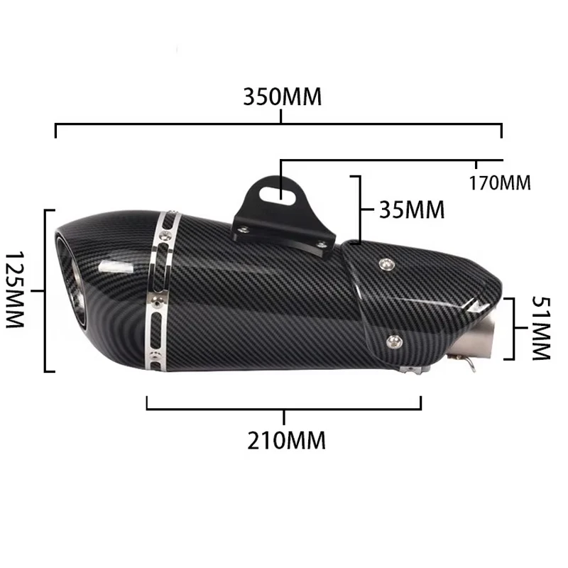 High Quality Slip - On 51mm Universal motorcycle exhaust alpha muffler with DB killer High Performance Hot Sale
