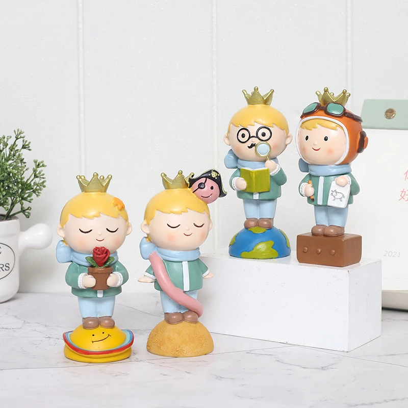 The Little Prince Ornament Resin Desktop Miniature Figurine Car Decoration Craft Cake Topper Party Gift