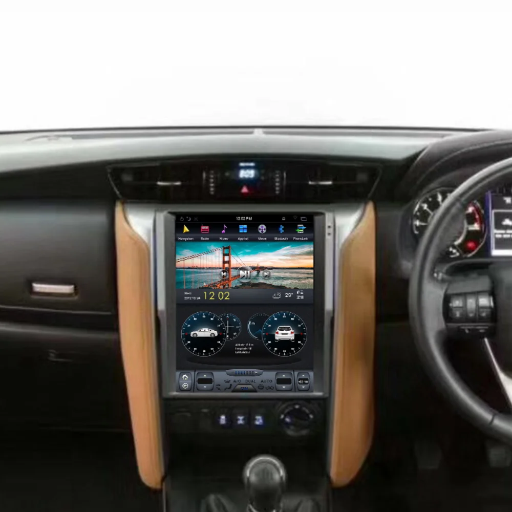 Radio con GPS para coche, reproductor Multimedia estéreo con pantalla, Audio y vídeo, Carplay, para TOYOTA Fortuner Revo 2016-2022