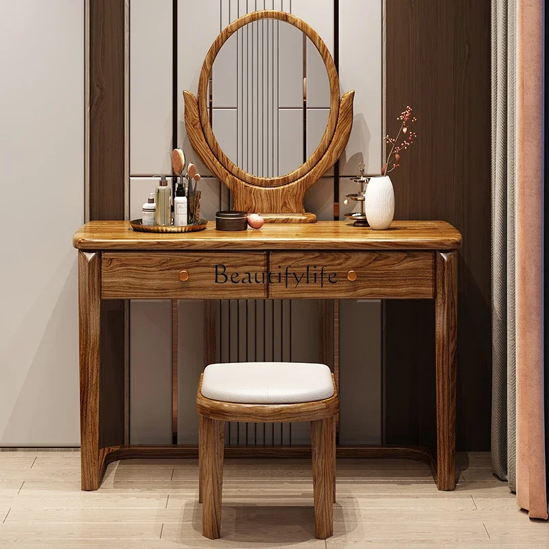 

yj39 Ebony all solid wood dressing table with mirror dressing table fashionable and simple desk