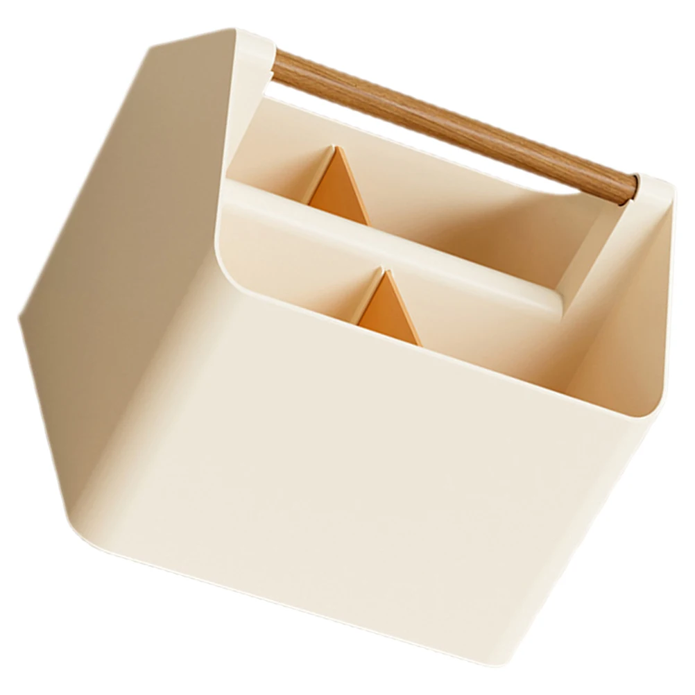 

Storage Box with Handle Work Desk Office Sundries Organizer Bracket Stationary Bins Plastic Organiser Remote Control Bathroom