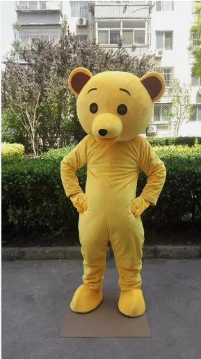 

Новый взрослый Лидер продаж пенопласт милый желтый медведь мультфильм костюм талисмана плюшевое рождественское нарядное платье костюм талисмана на Хэллоуин