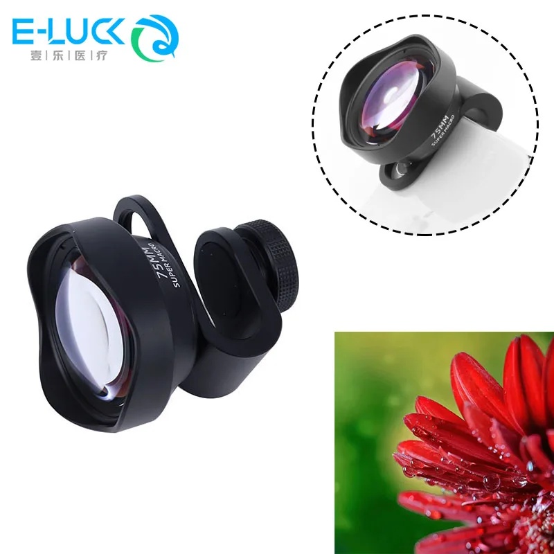 Macro Lens Phone Camera Lens Professional 75MM Thread HD Phone Lens with Clip for iPhone Mobile Phone