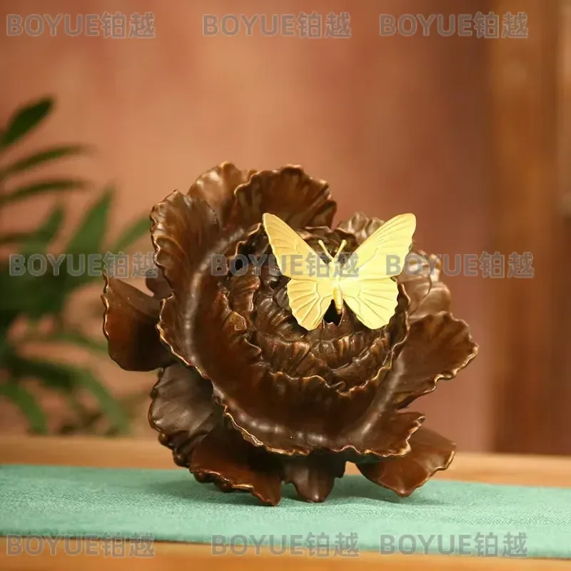 Custom Butterfly Dance Copper Incense Burner Zen Aromatherapy Holder Creative Tea Room Decor Ornament Plate for Home view 4
