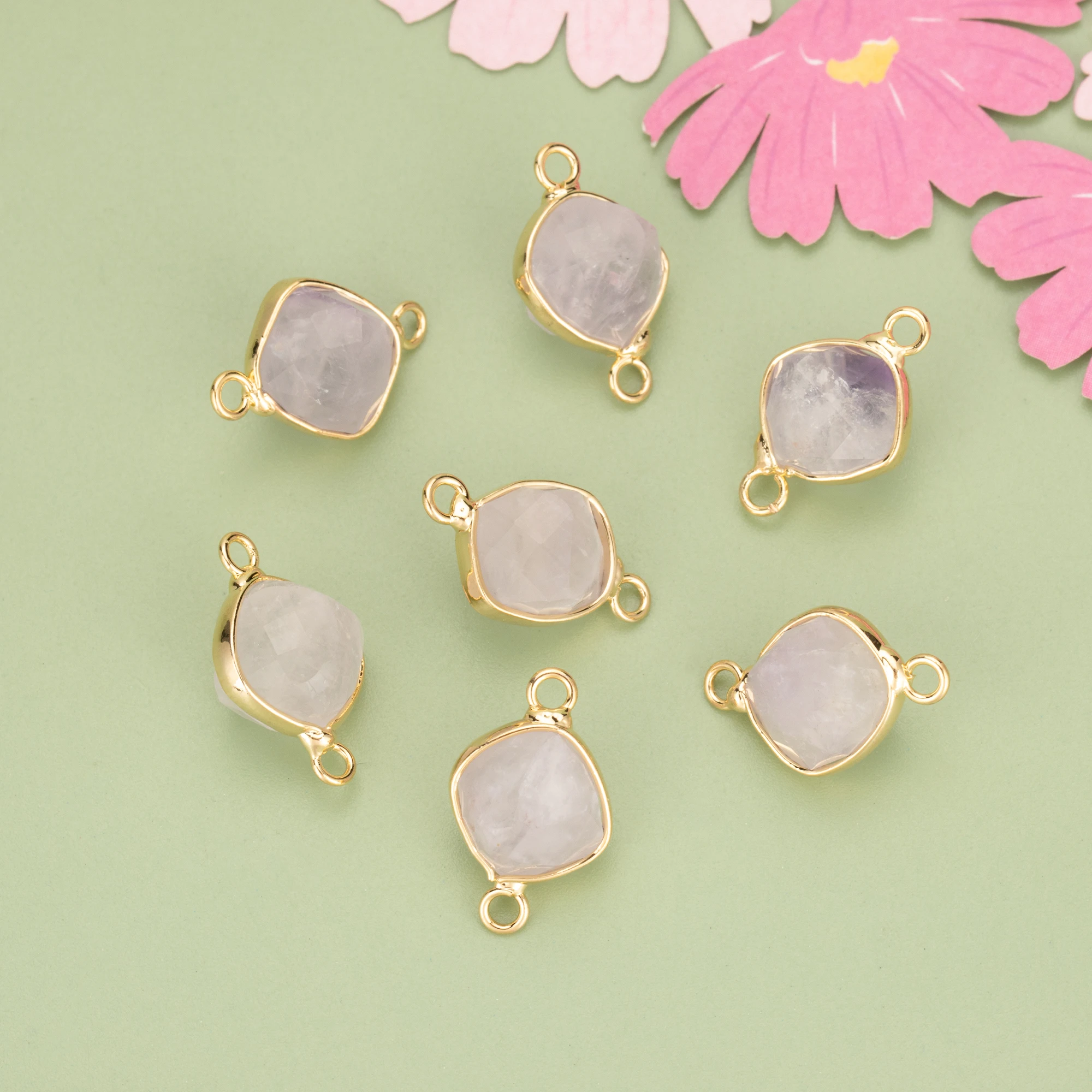 YEGUI MB57,jewelry accessories,18k gold plated,nickel free,copper,natural stone,charms,diy pendants,jewelry making,6pcs/lot