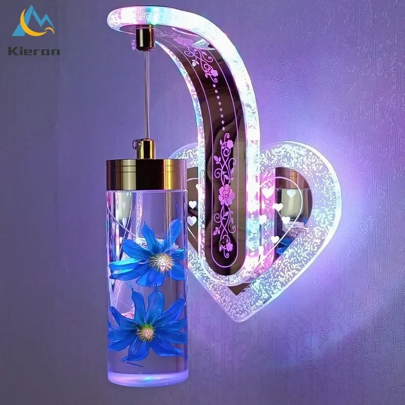 Nordic Modern Gorgeous Flower Amber LED Wall Lamps Living Room Bedroom Bedside Lamp Hotel Restaurant Room Decorative Wall Lights