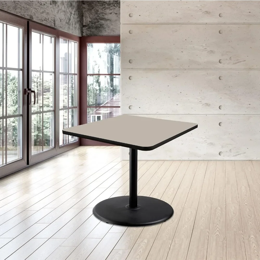 30" Café Table - Grey Nebula Top with Black Frame Design
