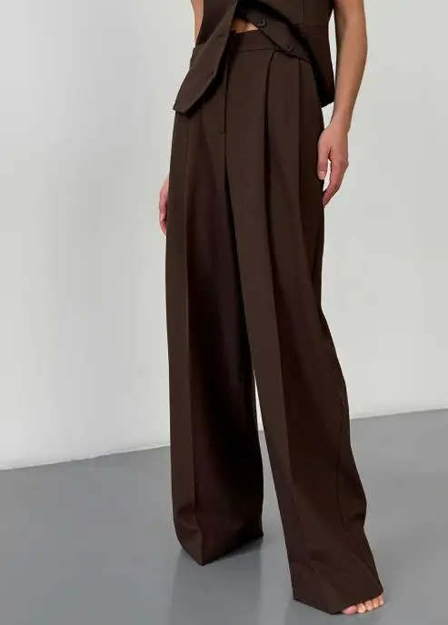 Women's Versatile Loose Straight Leg Suit Pants Hanging Wide Leg for Spring And Summer 2025 Comfortable Fit Casual Trousers