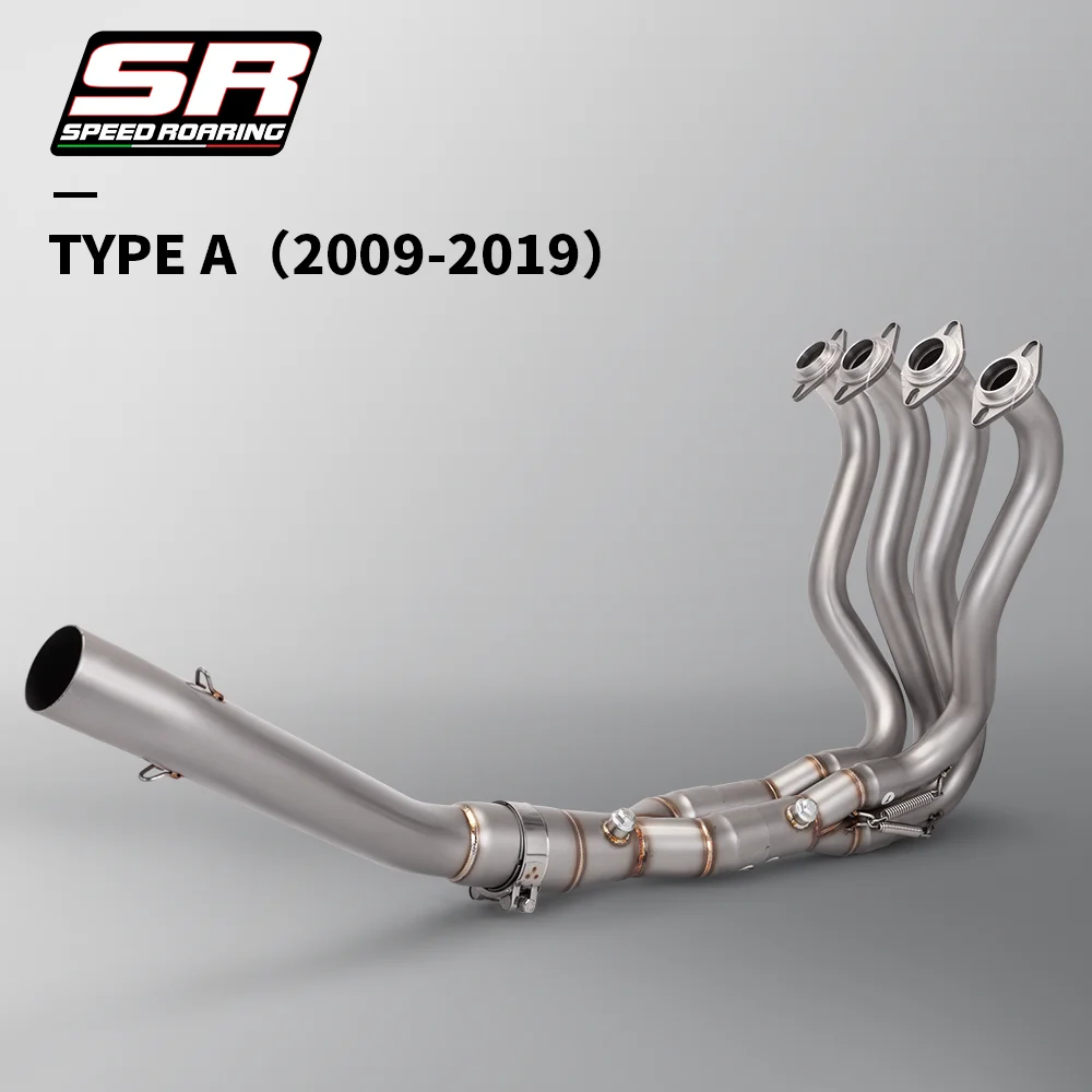 high quality full exhaust system Stainless steel front link pipe header for zx6r 636 ninja zx6r 2009-2019 fits 51MM muffler
