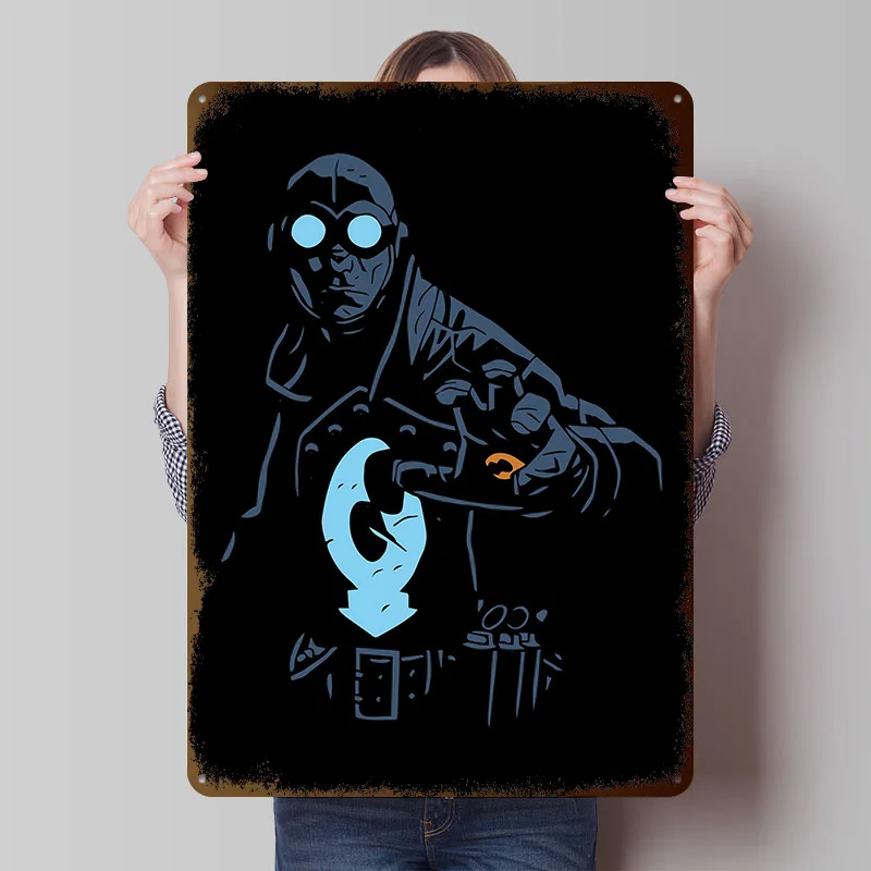 Lobster Johnson Poster, individuell gestaltete Vintage-Metallschilder, Wandkunst, Retro-Blechschild für Innenausstattung, Schlafzimmerdekoration, Zimmer