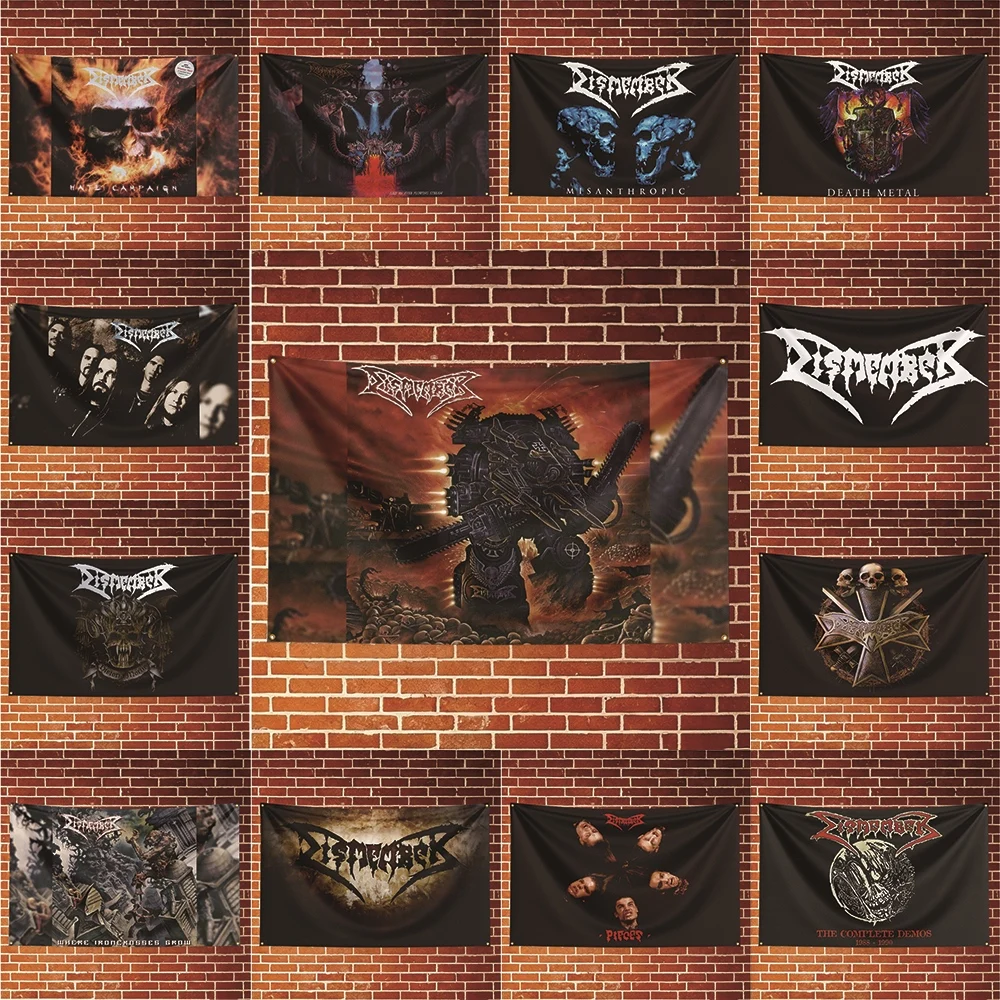 dismember Music Flag Banner For Fan Cave Watch Party Tailgate Gathering Indoor Outdoor Backyard Home Festival Ornament Supply