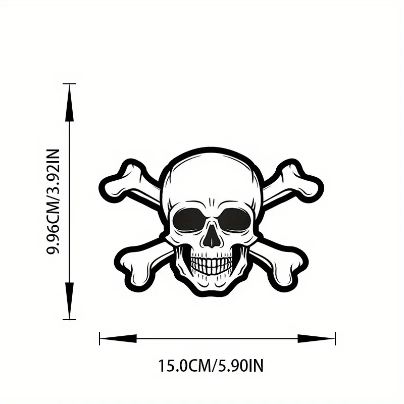 1PC Trendy Skull Crossbones Vinyl Decal - Eye-Catching Gothic Design for Vehicles Gadgets, Durable for Dark Style Enthusiasts
