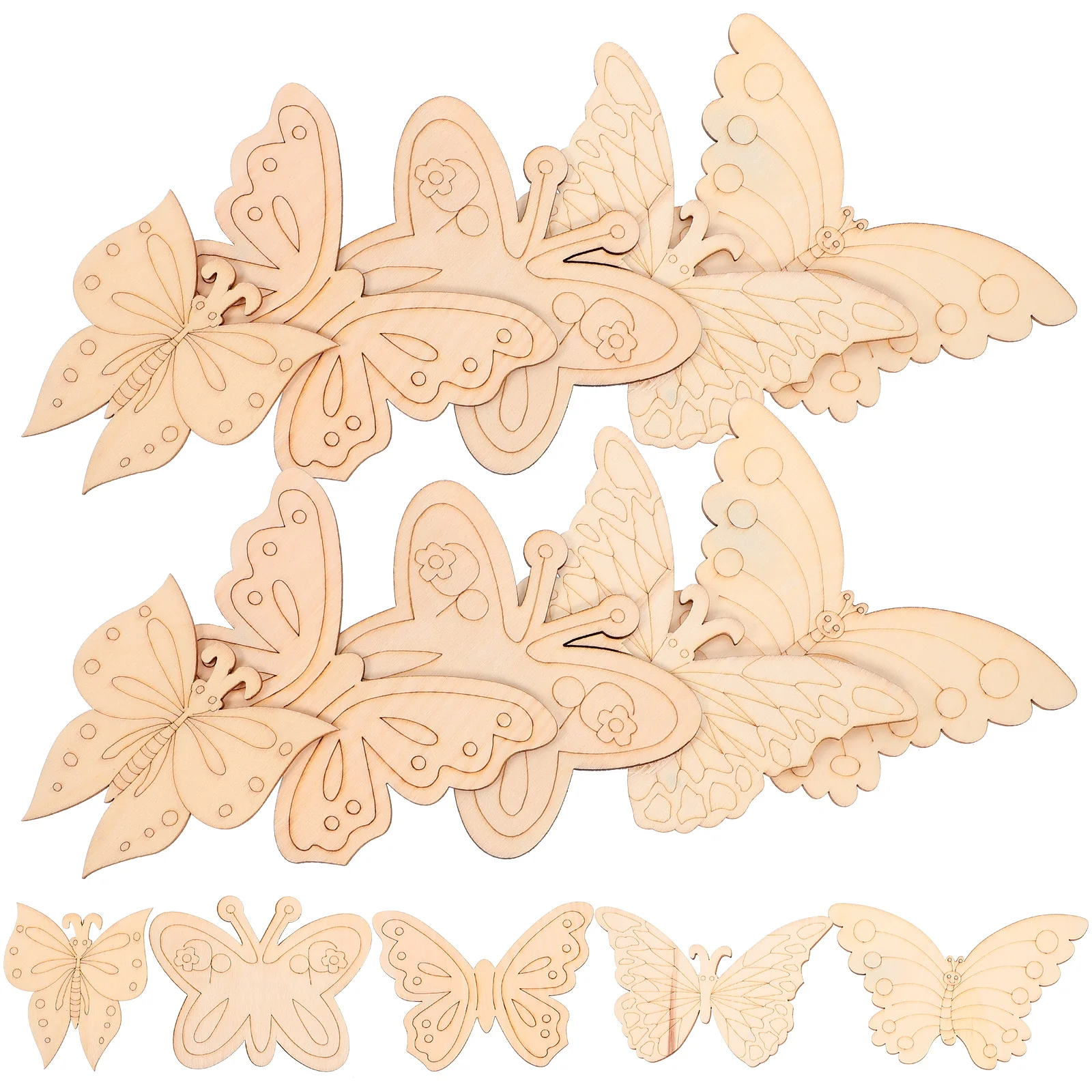 

25pcs Butterfly Cutouts Decorations for Wood Cutouts DIY Wooden Pieces For Crafts Crafts Home Sewing Accessories