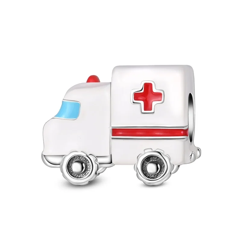 

Original 925 Sterling Silver Ambulance Charms Bead Fit 3mm Original Bracelet DIY Women Exquisite Daily Commute Jewelry Gifts