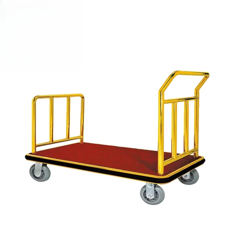 Hotel Golden Four Wheels Lobby Luggage Trolley Luggage Cart Hand Truck