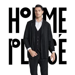 Pleats Pleated Man Casual Suit Jacket 2025 Summer New Men's Windbreaker Cardigan Men's Luxury Clothing