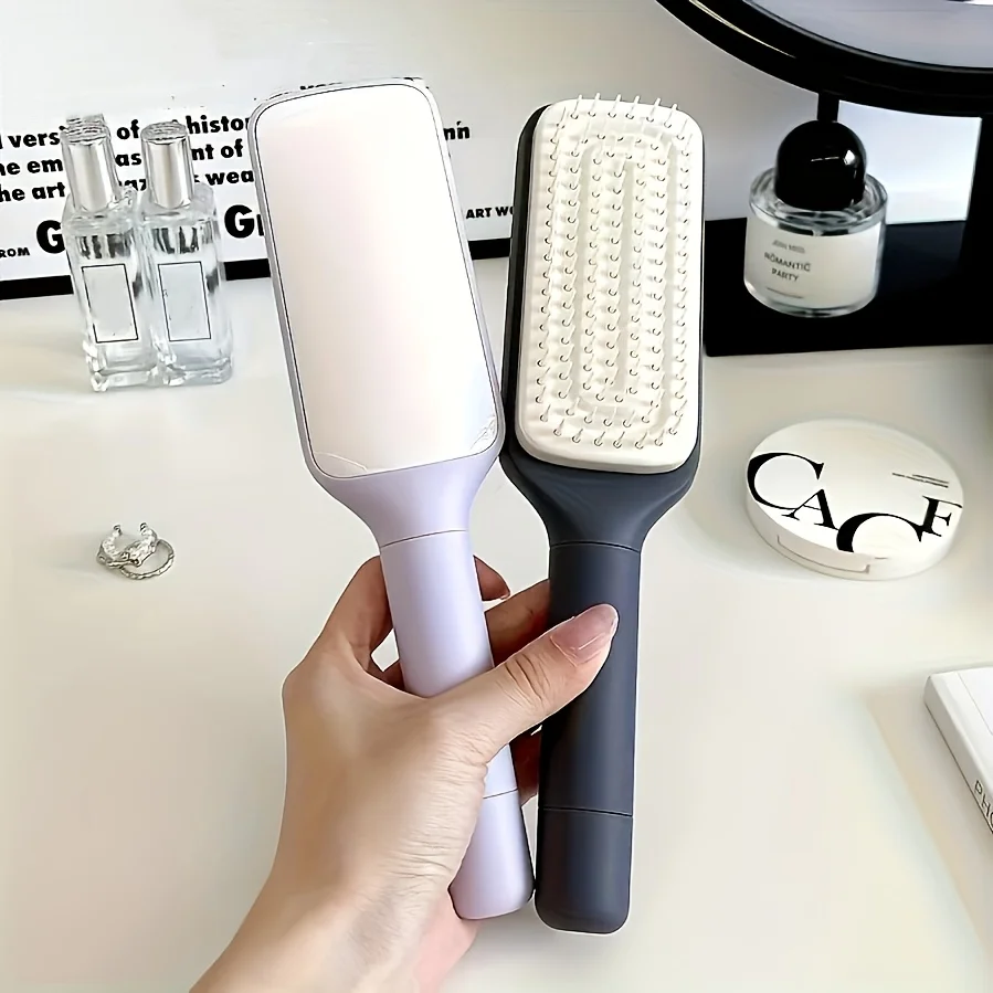 

Telescopic Massage Comb | Rotating Lift Hair Comb One-Button Cleaning Air Cushion Airbag Comb Anti-Static Smooth Women's