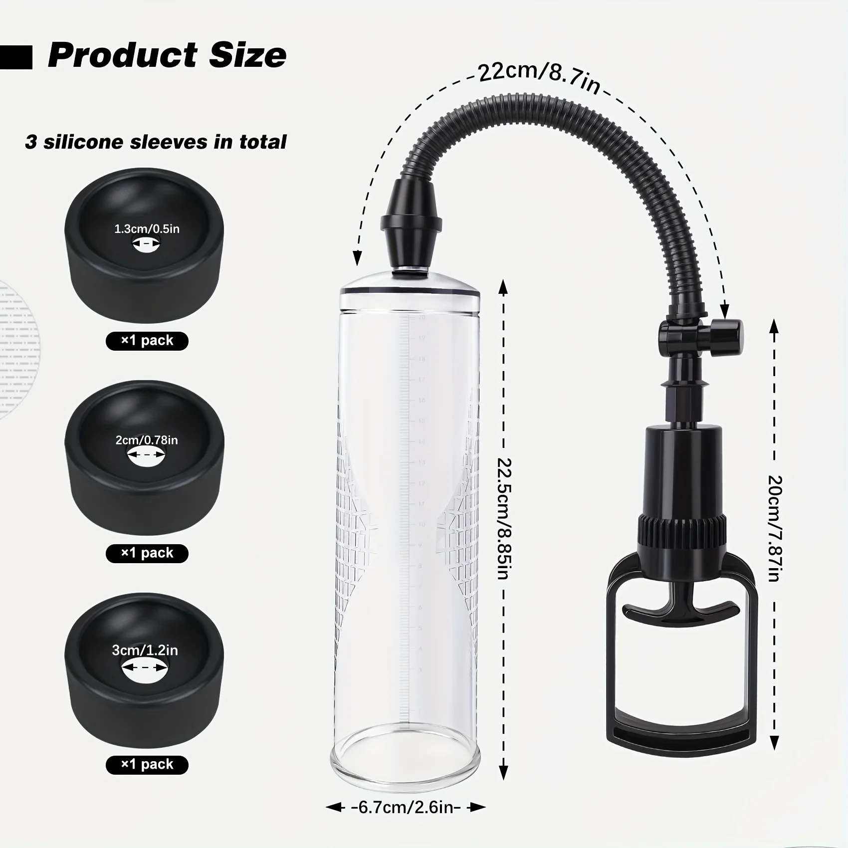 Manual Vacuum Penis Enlarger Penis Vacuum Pump Penis Erection Trainer Male Sex Toy for male Enlargement and Erection Improvement