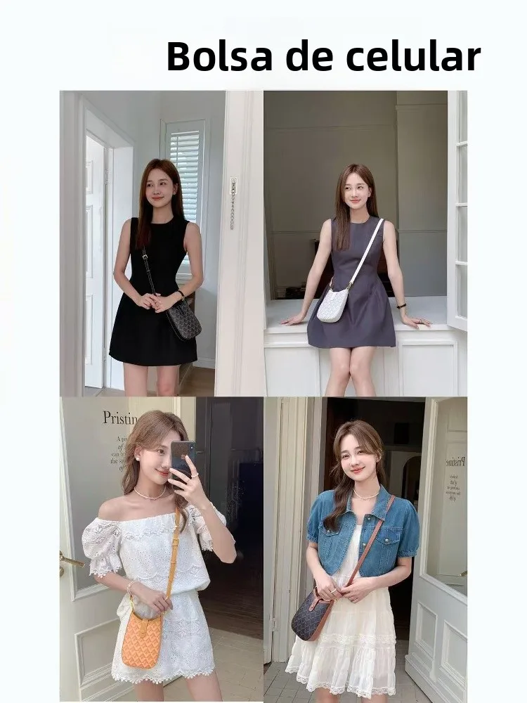 emo-dog-tooth-pattern-crossbody-shoulder-bag-for-women-casual-style-mobile-phone-bag-lightweight-bucket-shape-feminine