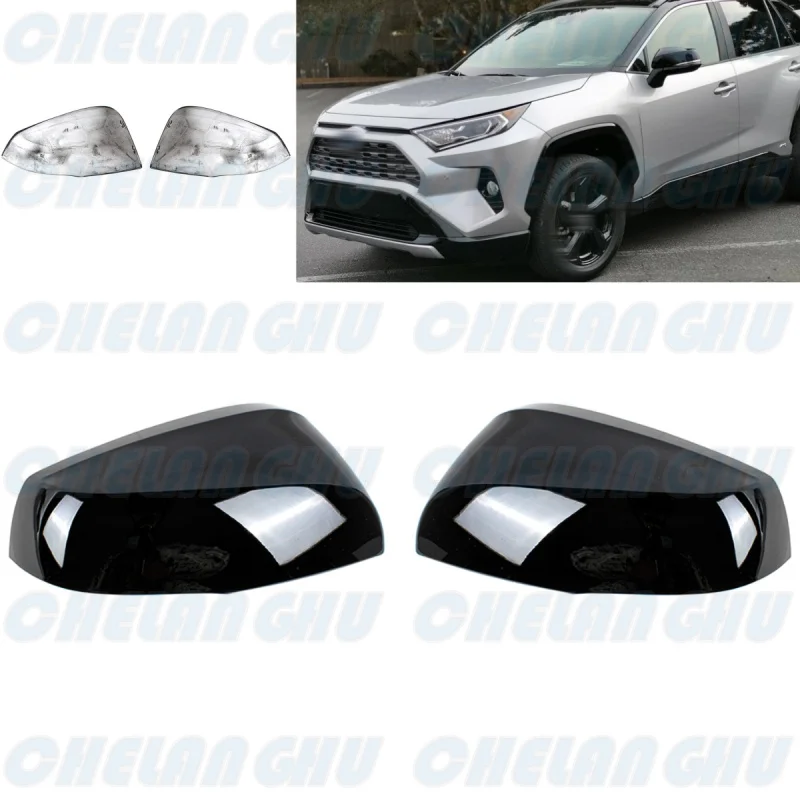 

1 Pair black painted Rear Mirror Housing Cover Cap for Toyota Rav4 2019 2020 2021 car accessories 87915-42200 87945-42200