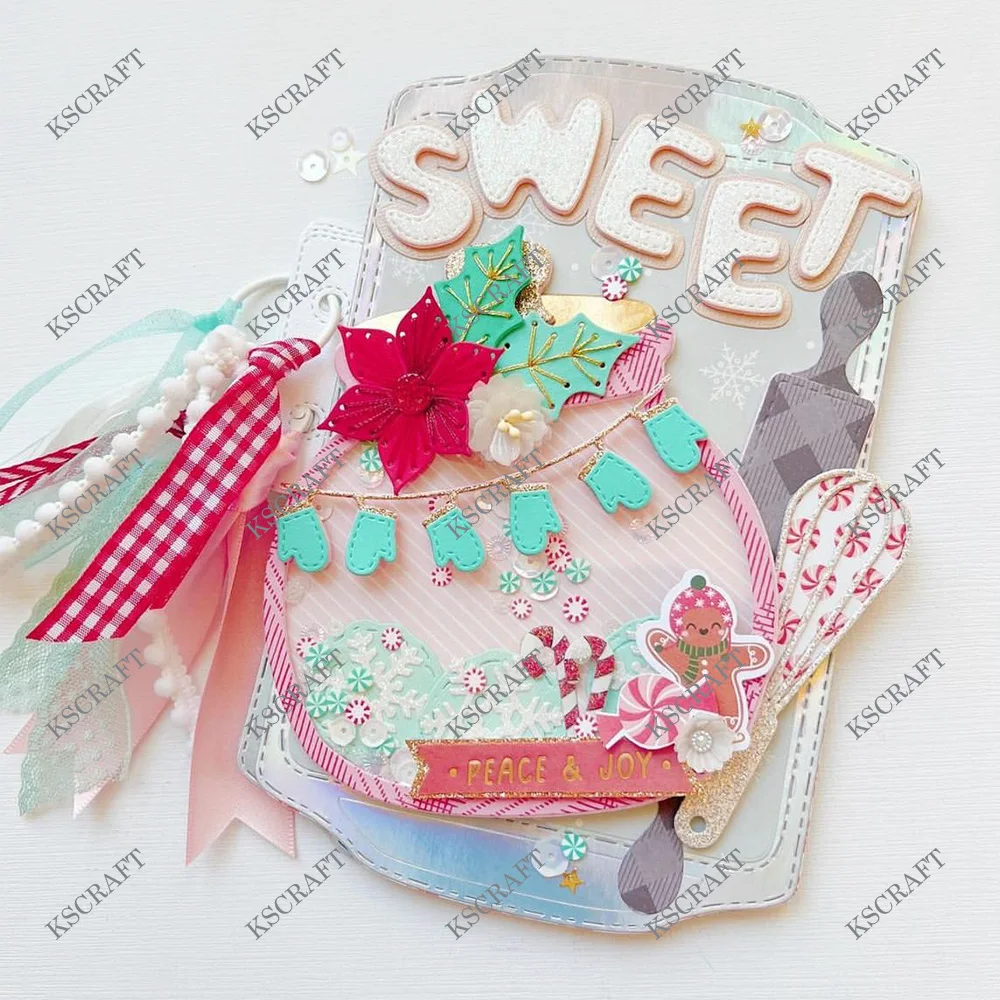 KSCRAFT Cookie Sheet Mini Album Cutting Dies Stencils for DIY Scrapbooking Decorative Embossing DIY Paper Cards