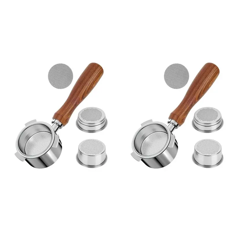 Portafiltro BAAM-2X de 51 mm para cafetera Delonghi Dedica EC680/EC685, portafiltro sin fondo con cestas de filtro