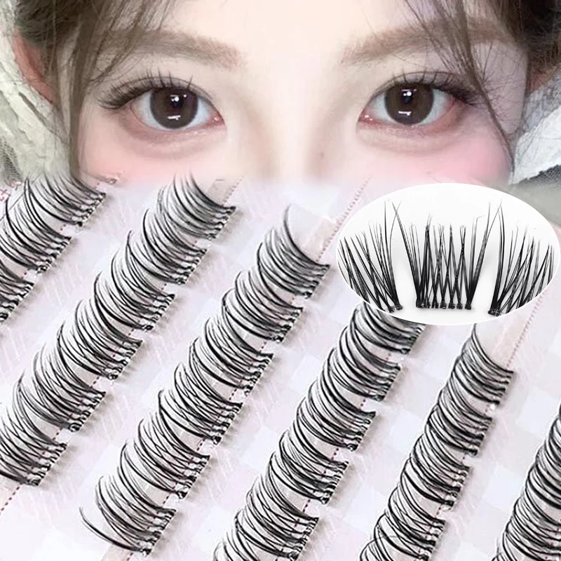 ธรรมชาติ Fairy Sunflower ขนตาปลอม DIY Self-Adhesive Eye Lashes Cluster Extension Fluffy การ์ตูนเครื่องสําอางค์แต่งหน้า