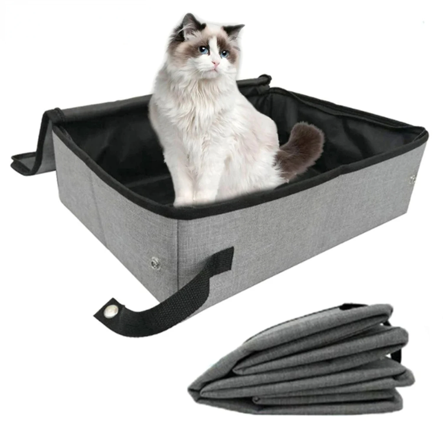 

Folding Outdoor Cat Litter Box Portable Travel Toilet with Cover Closed Puppy Tray Waterproof Pet Bedpan Product