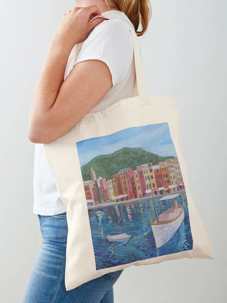 

Portofino Mediterranean Pearl Of The Italian Riviera Tote Bag canvas shopping bag Eco bag shopper women Shopper
