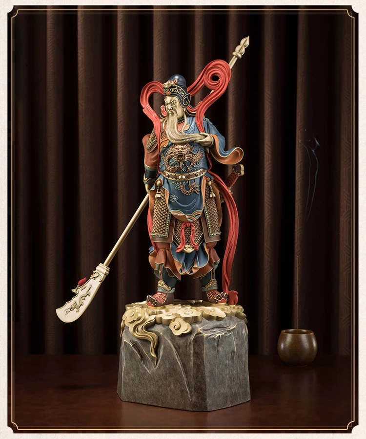 Large NEW Good luck God of wealth GUAN GONG statue home Patron saint Company thriving business Money brass Sculpture